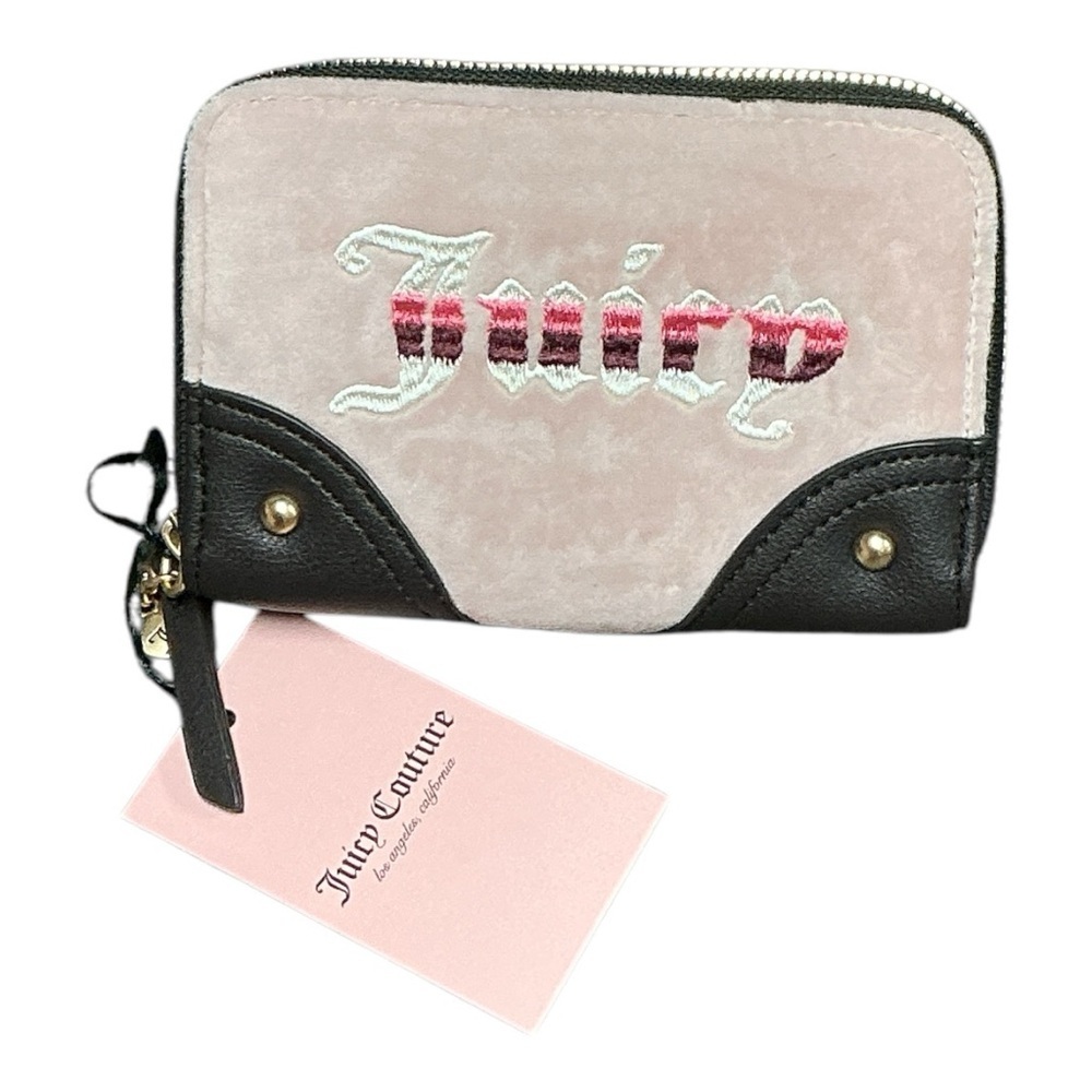 Juicy Couture - NWT - Pink and Black Women's Large Double Zip Wallet